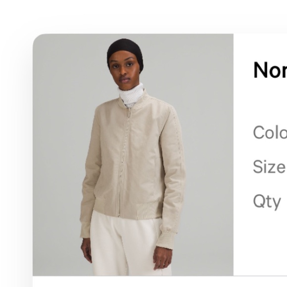 LULULEMON Non-stop Cotton Bomber Jacket - Size 10